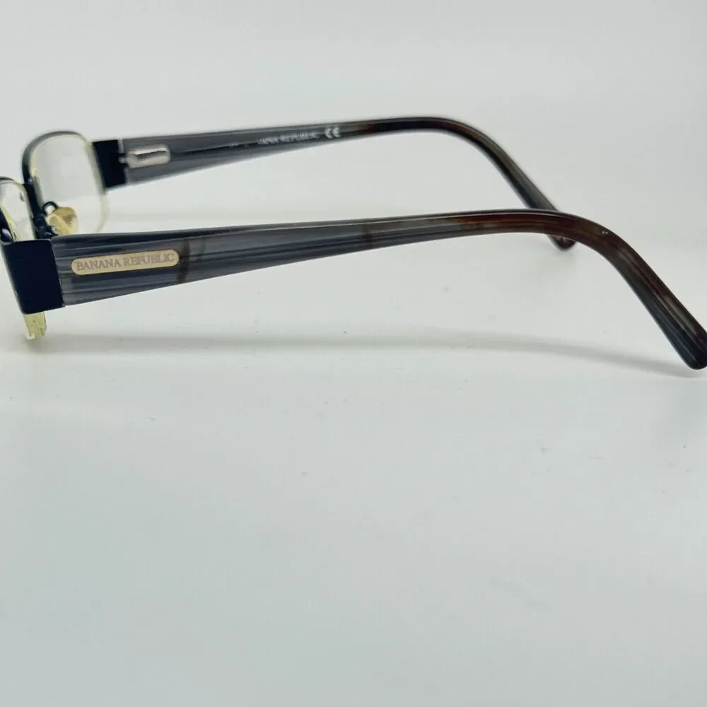 Banana Republic Aria Black 0003 Semi Rim Metal Eyeglasses Frame 50-17-135 H14569